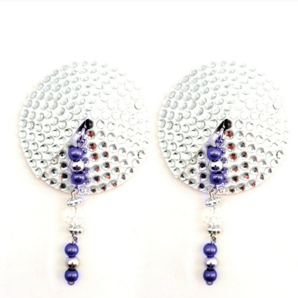 Latex Free Adhesive Nip Covers Pasties Self Adhesive White Purple…